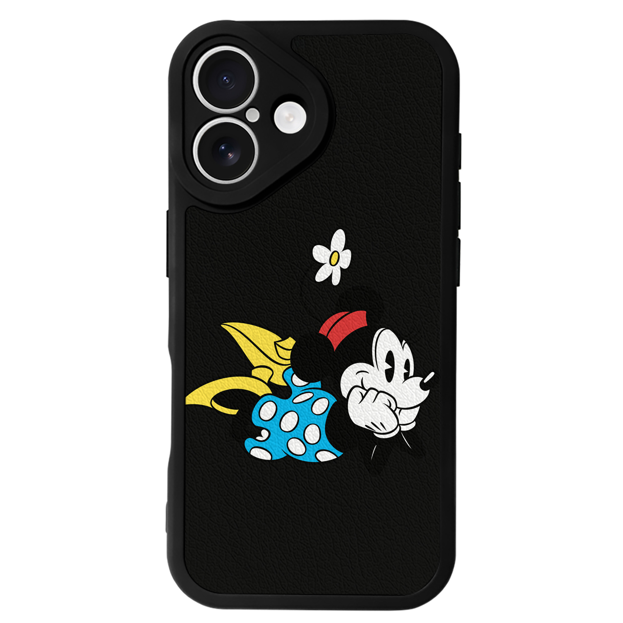 （画像用） ミッキーマウス Mickey Mouse 【iPhone 16シリーズ対応】シリコンスマホケース（レザー調） 材質：シリコン